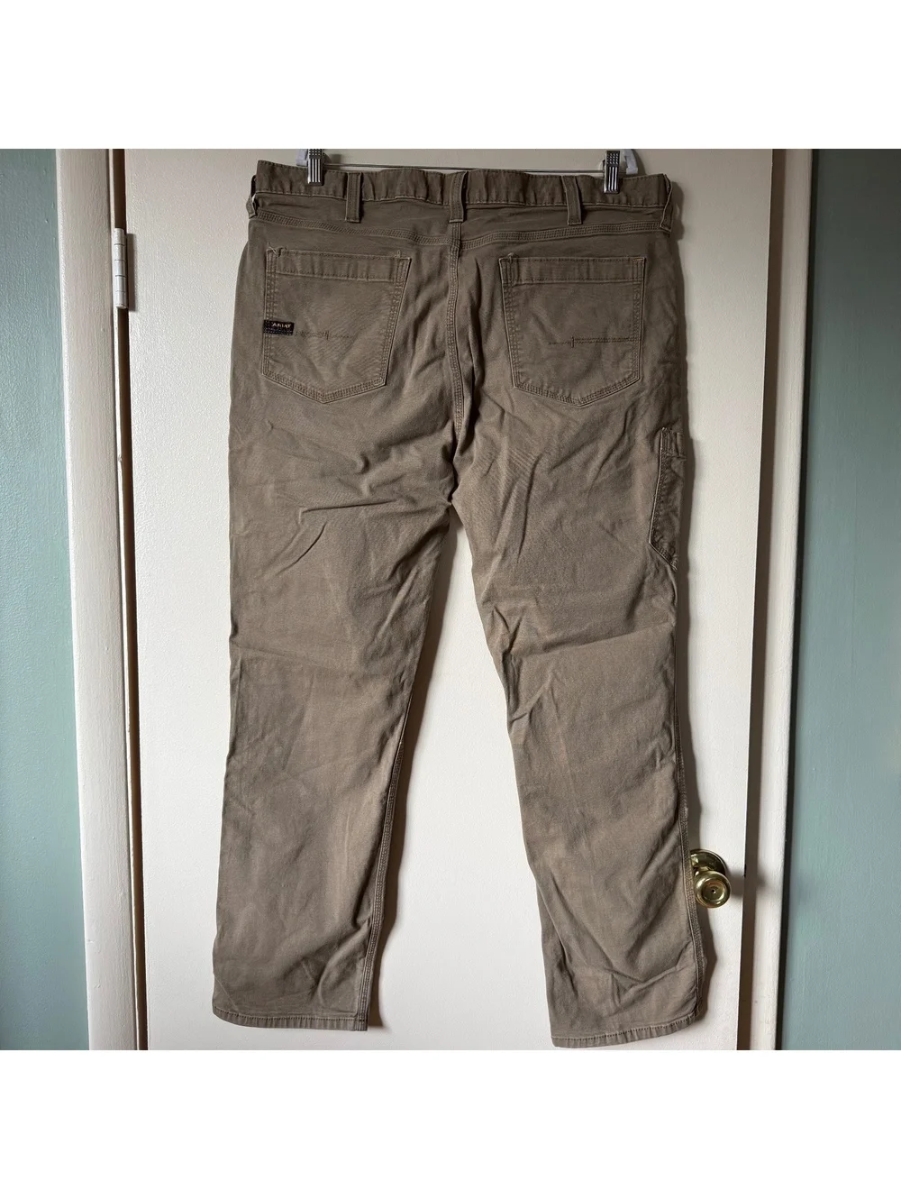 Ariat Rebar M4 Relaxed Straight Canvas Work Pants Field Khaki 40x34